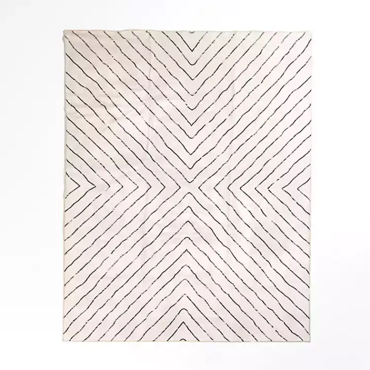 Kirklands Home Julia Black and White Washable Area Rug, 8x10 Hot