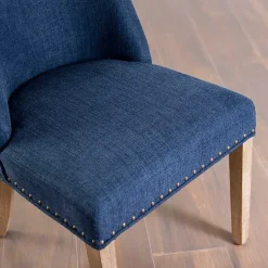 Kirklands Home Julia Navy Upholstered Dining Chair Blue