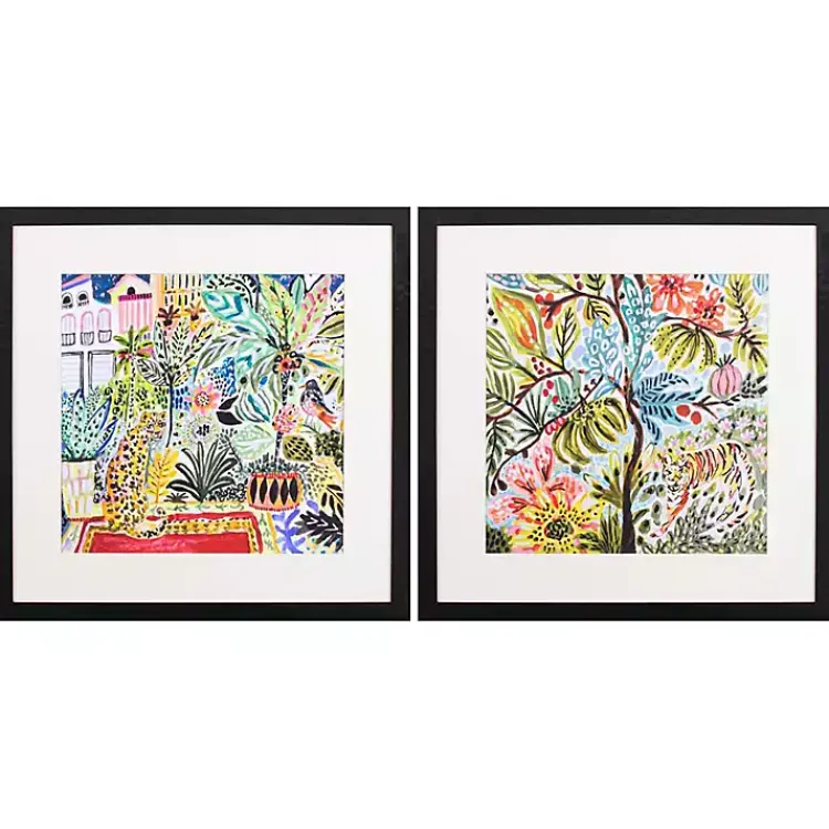 Kirklands Home Jungle Cat Landscape Framed Art Prints, Set of 2 Multi Sale