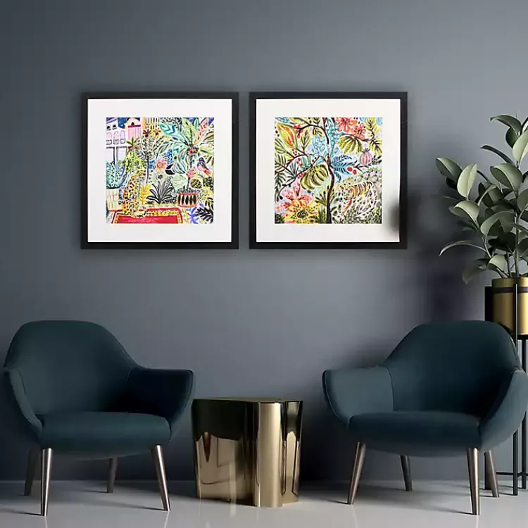 Kirklands Home Jungle Cat Landscape Framed Art Prints, Set of 2 Multi Sale