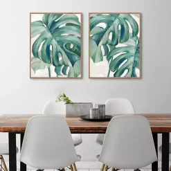 Kirklands Home Jungle Symphony Framed Canvas Art Prints, Set of 2 Green Clearance