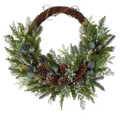 Wreaths>Kirklands Home Juniper and Evergreen Vine Wreath