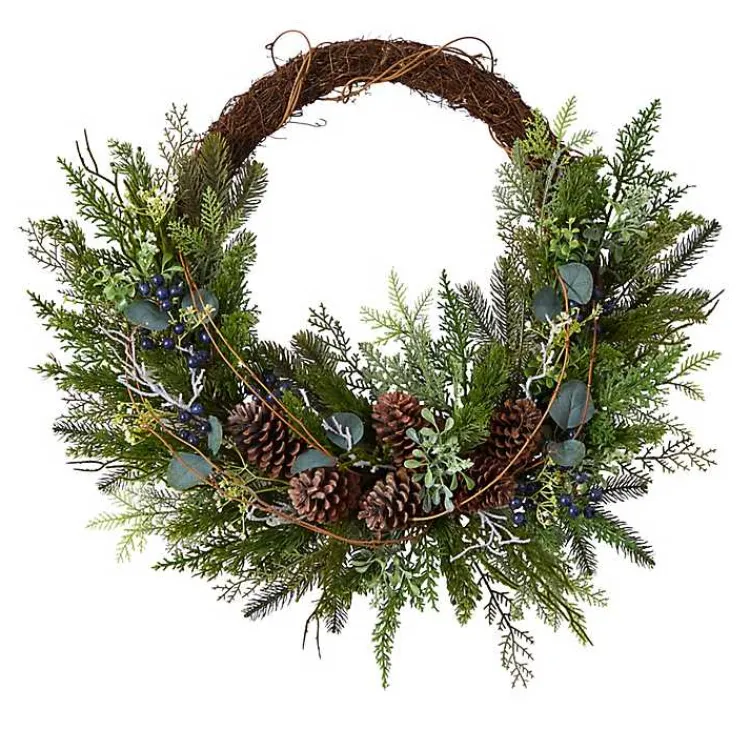 Wreaths>Kirklands Home Juniper and Evergreen Vine Wreath