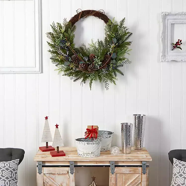 Wreaths>Kirklands Home Juniper and Evergreen Vine Wreath