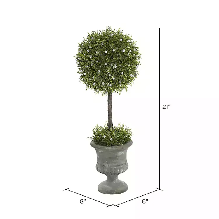 Trees & Topiaries>Kirklands Home Juniper Ball Tree in Pedestal Urn
