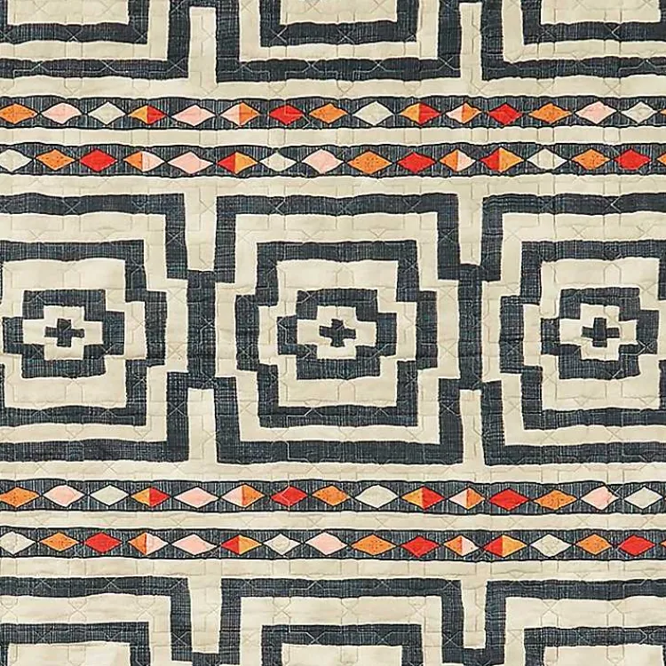 Kirklands Home Justina Blakeney Black Hypnotic Queen Quilt Set Clearance