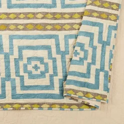 Kirklands Home Justina Blakeney Blue Hypnotic Queen Quilt Set New