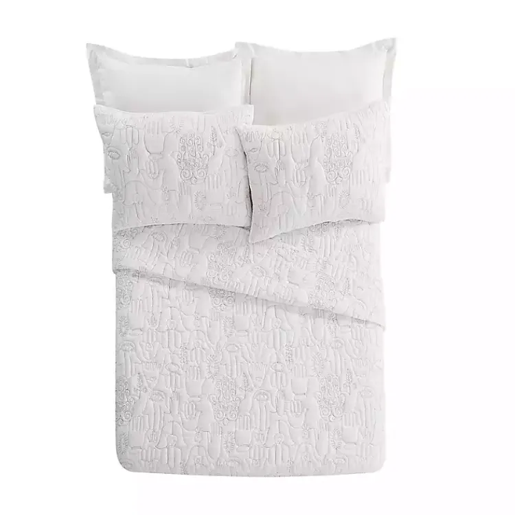 Kirklands Home Justina Blakeney Cloud Hamsa King Quilt Set White Outlet