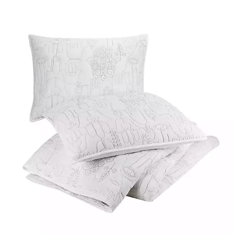 Kirklands Home Justina Blakeney Cloud Hamsa King Quilt Set White Outlet