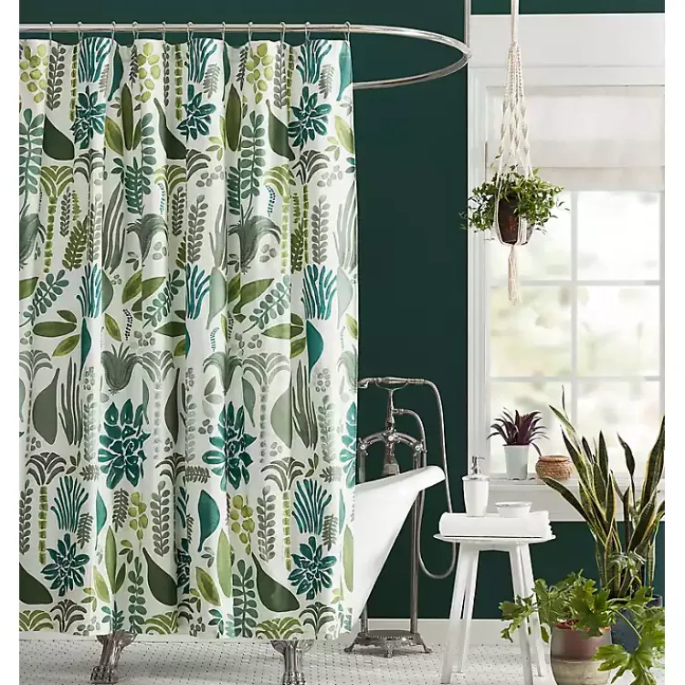 Kirklands Home Justina Blakeney Green Jardin Shower Curtain Hot