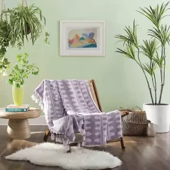 Blankets & Throws>Kirklands Home Justina Blakeney Lavender Patterned Throw Purple