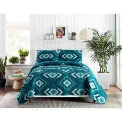 Kirklands Home Justina Blakeney Midway 3-pc. Full/Queen Quilt Set Blue Hot