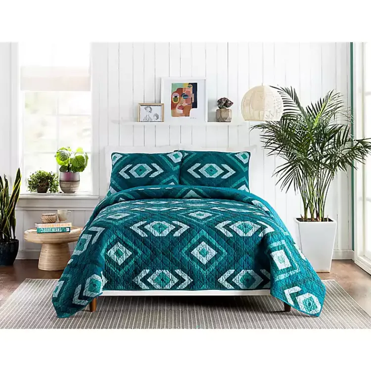 Kirklands Home Justina Blakeney Midway 3-pc. Full/Queen Quilt Set Blue Hot