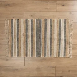 Kirklands Home Jute Denim Striped Scatter Rug