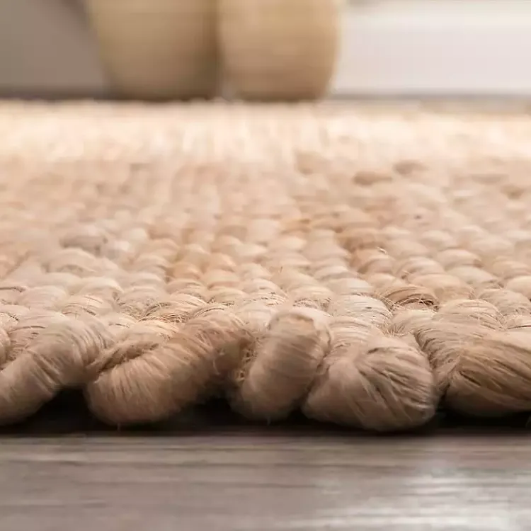 Kirklands Home Jute Hand Woven Halsey Area Rug, 4x6 Tan New