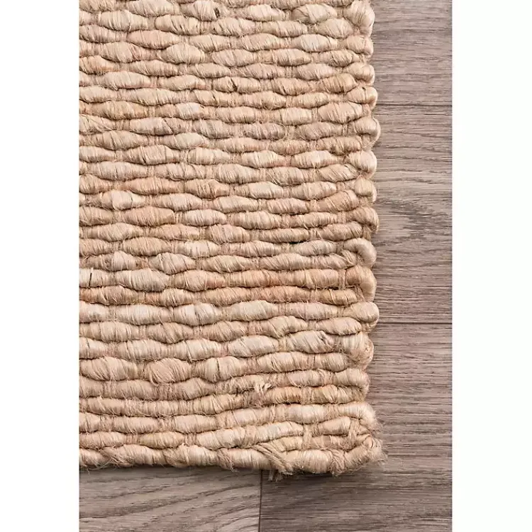 Kirklands Home Jute Hand Woven Halsey Area Rug, 4x6 Tan New