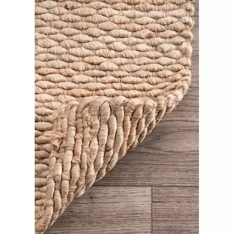 Kirklands Home Jute Hand Woven Halsey Area Rug, 4x6 Tan New
