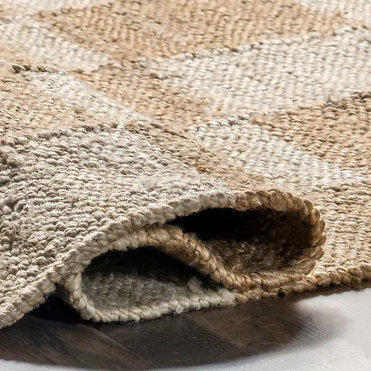 Kirklands Home Jute Tan Checkered Area Rug, 5x8