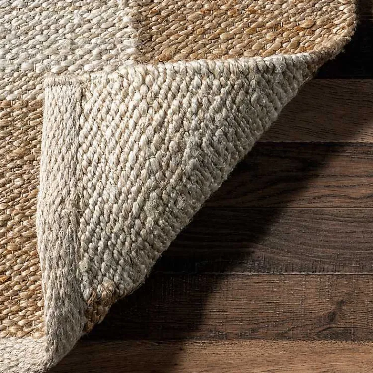 Kirklands Home Jute Tan Checkered Area Rug, 5x8