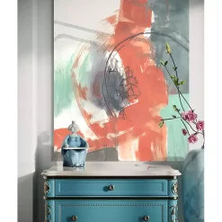 Kirklands Home Juxtaposed Coral I Canvas Art Print New