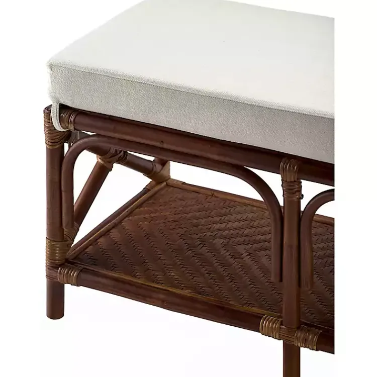 Kirklands Home Kaili Rattan Cushioned Bench Brown Discount