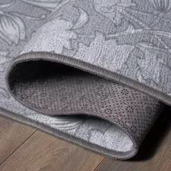 Kirklands Home Kalini Floral Washable Area Rug, 5x7 Gray Hot
