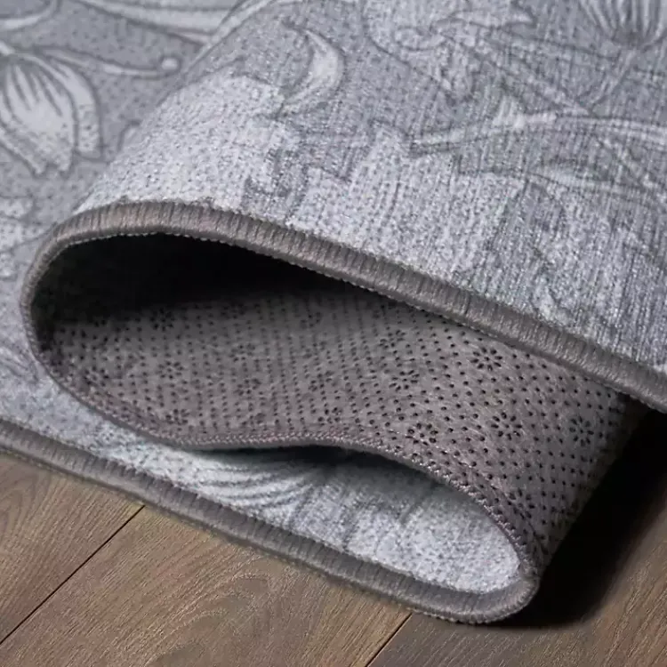 Kirklands Home Kalini Floral Washable Area Rug, 5x7 Gray Hot