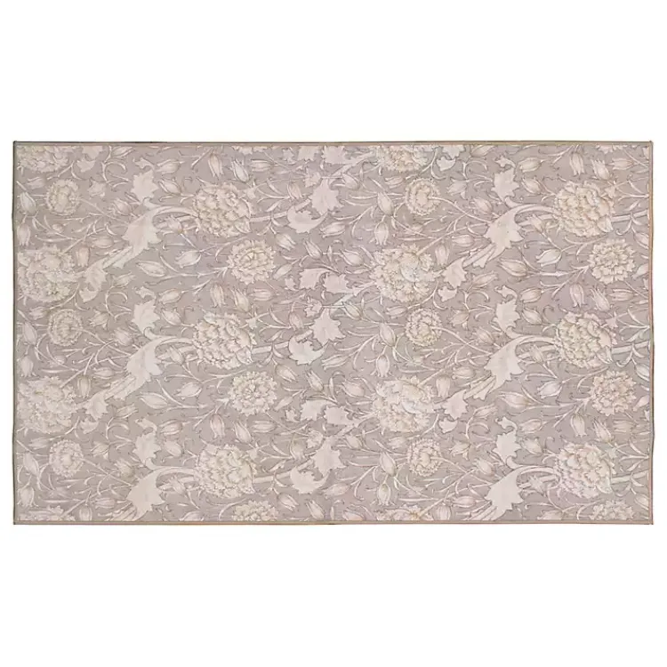 Kirklands Home Kalini Natural Floral Washable Area Rug, 3x5 Best
