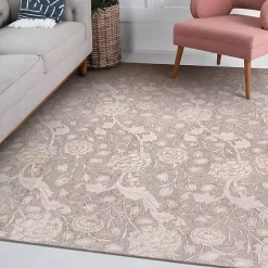 Kirklands Home Kalini Natural Floral Washable Area Rug, 5x7 Sale