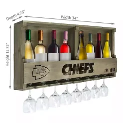 Kirklands Home Kansas City Chiefs Reclaimed Wood Bar Shelf Gray Clearance