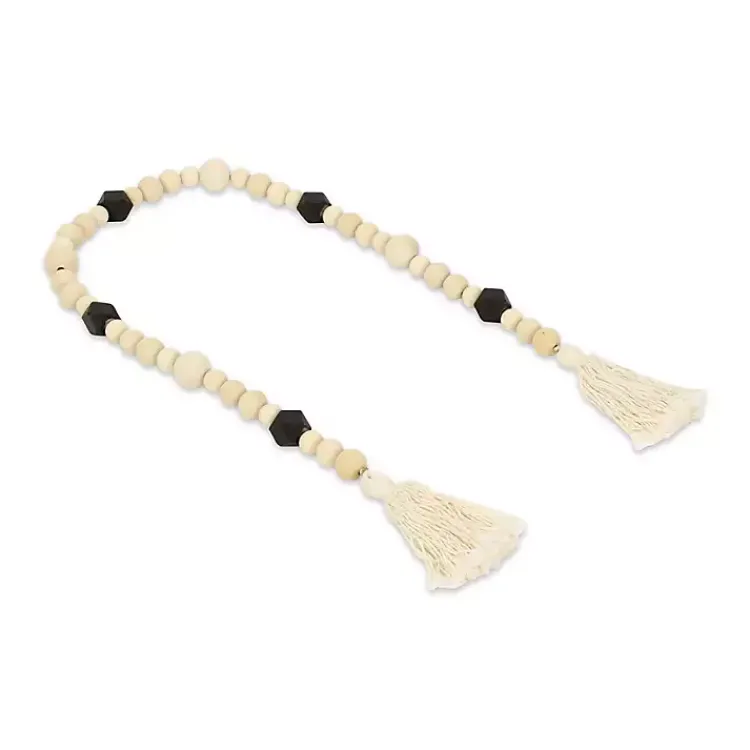 Decorative Accents>Kirklands Home Kara Black Beaded Wood Polygon Decorative Garland