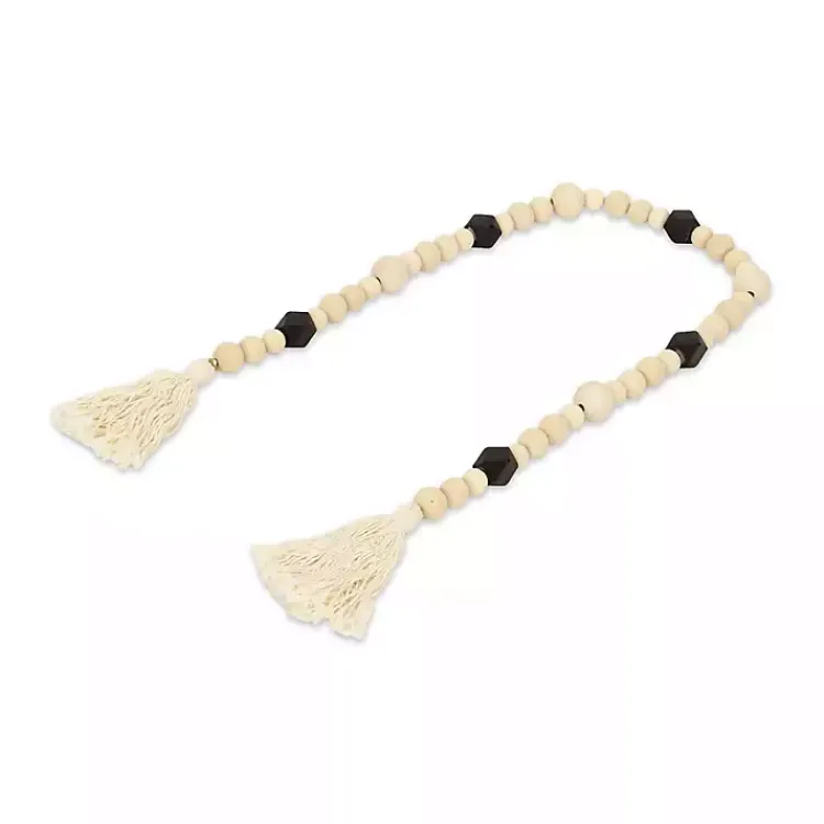 Decorative Accents>Kirklands Home Kara Black Beaded Wood Polygon Decorative Garland