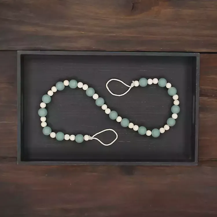 Decorative Accents>Kirklands Home Kara Beaded Wood Decorative Garland Blue