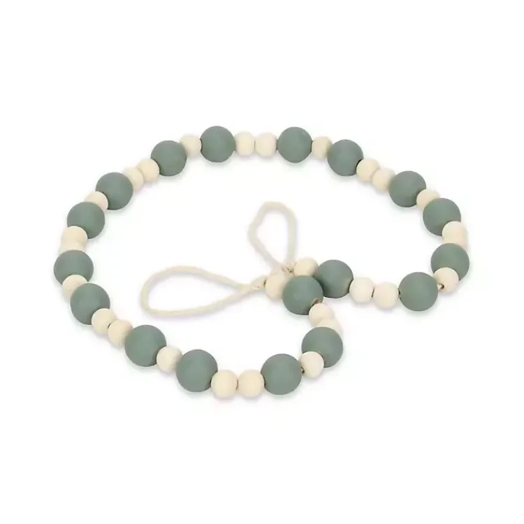 Decorative Accents>Kirklands Home Kara Beaded Wood Decorative Garland Blue