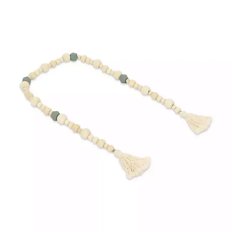 Decorative Accents>Kirklands Home Kara Blue Beaded Wood Polygon Decorative Garland
