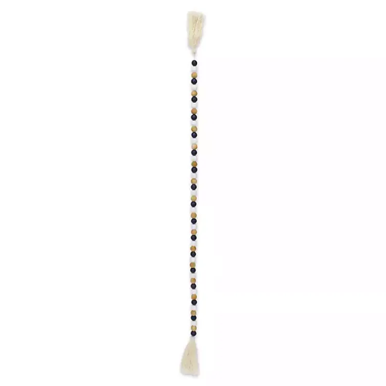 Decorative Accents>Kirklands Home Kara Brown and Blue Beaded Wood Decorative Garland