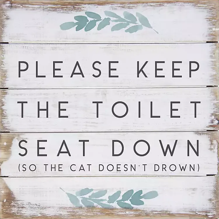 Kirklands Home Keep the Seat Down Wall Plaque Hot