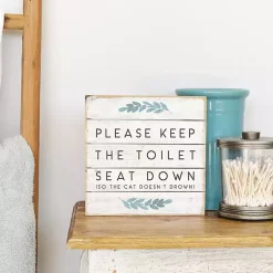 Kirklands Home Keep the Seat Down Wall Plaque Hot
