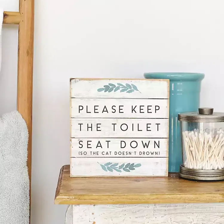 Kirklands Home Keep the Seat Down Wall Plaque Hot