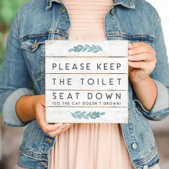 Kirklands Home Keep the Seat Down Wall Plaque Hot