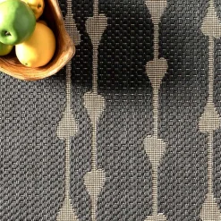 Kirklands Home Kendall Gray Vertical Teardrop Outdoor Rug, 5x8 Clearance