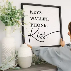 Kirklands Home Keys Wallet Kiss Framed Wall Plaque Sale
