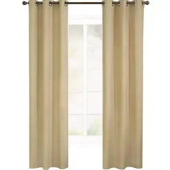 Kirklands Home Khaki Room Darkening Curtain Panel Set, 54 in. Tan