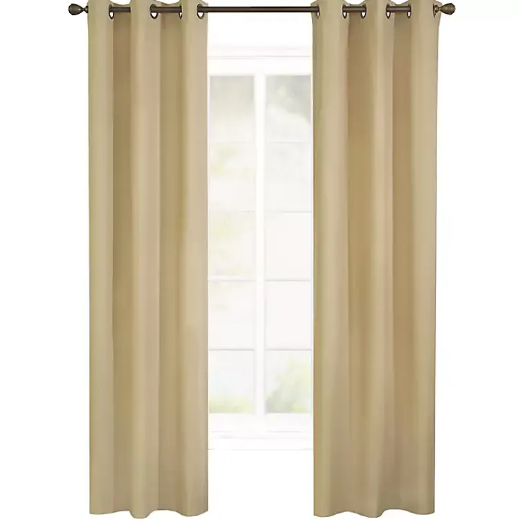Kirklands Home Khaki Room Darkening Curtain Panel Set, 54 in. Tan