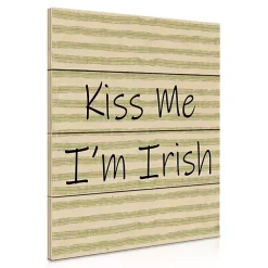 St Patricks Day Decorations>Kirklands Home Kiss Me I'm Irish Wood Pallet Art Print