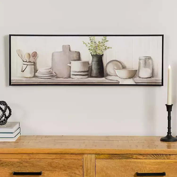 Kirklands Home Kitchen Counter Framed Canvas Art Print New