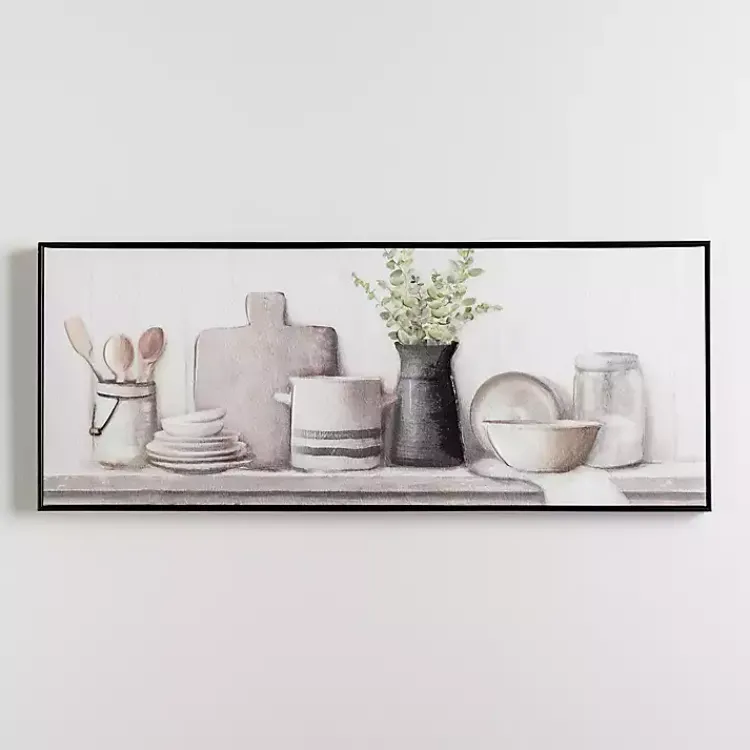 Kirklands Home Kitchen Counter Framed Canvas Art Print New