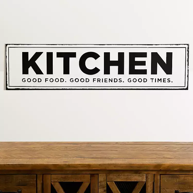 Kirklands Home Kitchen Good Food Good Friends Good Times Plaque White Hot