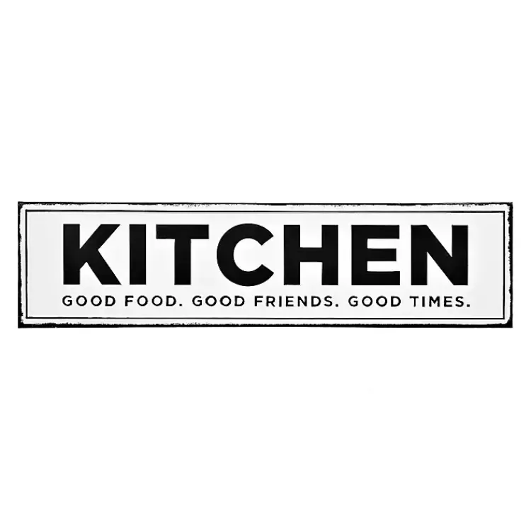 Kirklands Home Kitchen Good Food Good Friends Good Times Plaque White Hot