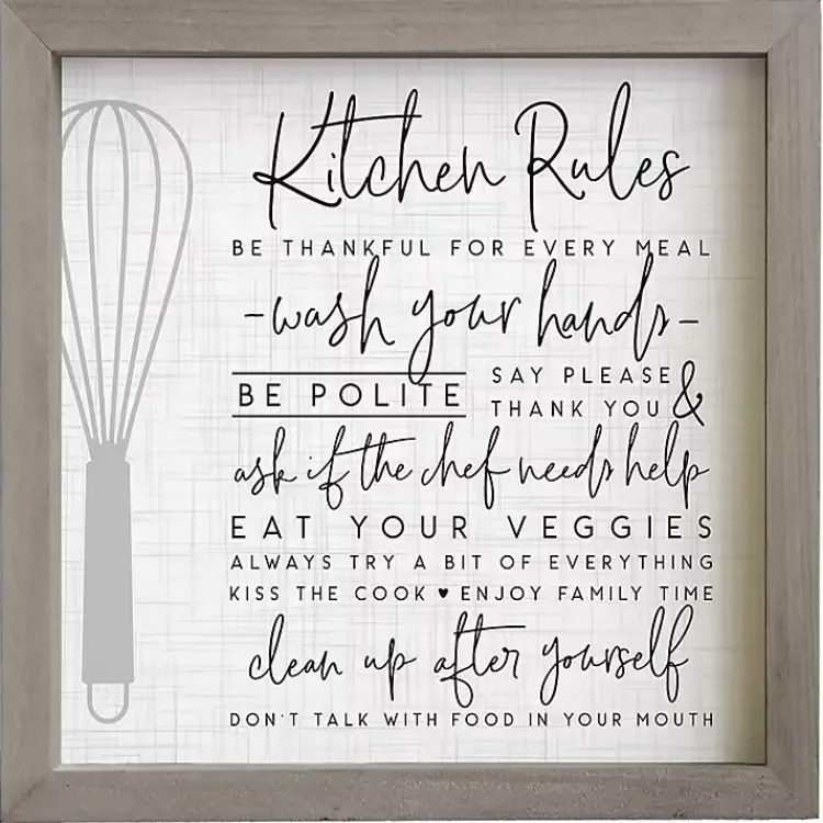Kirklands Home Kitchen Rules Framed Wall Plaque Best